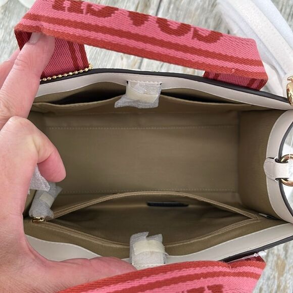 Authentic Coach Smith Tote Bag 24 With Strawberry Print Crossbody Bag Purse - Picture 5 of 7